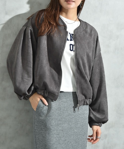「INTERPLANET」 ブルゾン LARGE チャコールグレー レディース_画像9