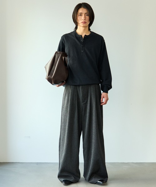 SINSS セーター ニット High gauge henley neck knit / ハイゲージ