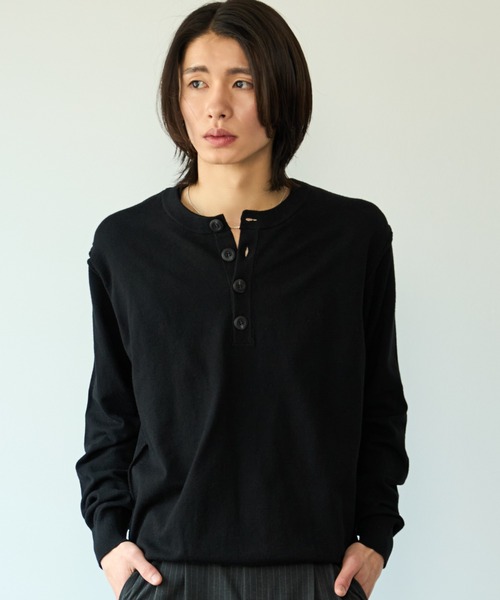 SINSS セーター ニット High gauge henley neck knit / ハイゲージ