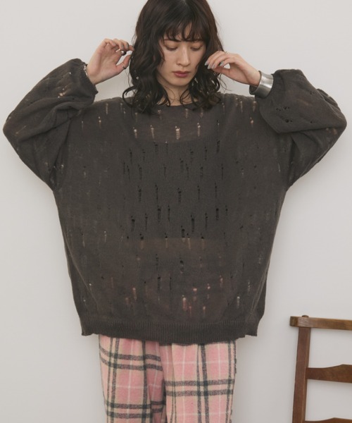 「MERLOT」 長袖ニット FREE アイボリー レディース_画像9