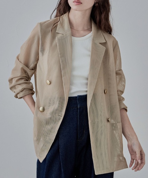 「etoll.」 テーラードジャケット M ベージュ レディース_画像9