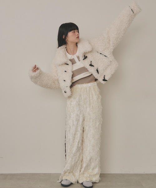 「VIOLETTA」 イージーパンツ S アイボリー レディース_画像5