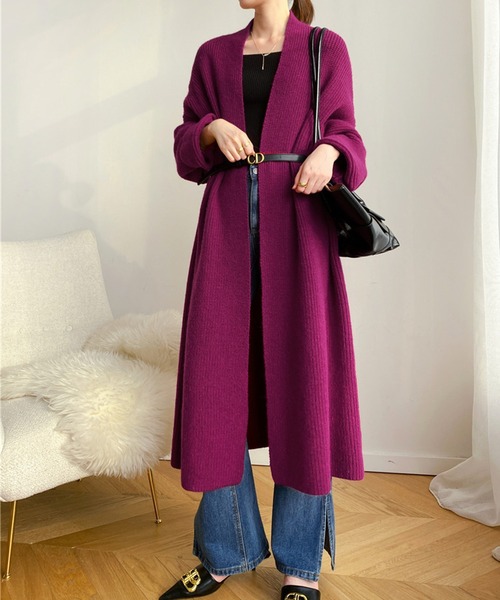 「aimoha」 ニットカーディガン FREE オフホワイト レディース_画像9