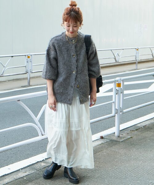 「B.C STOCK」 ニットカーディガン FREE ブルー レディース_画像3