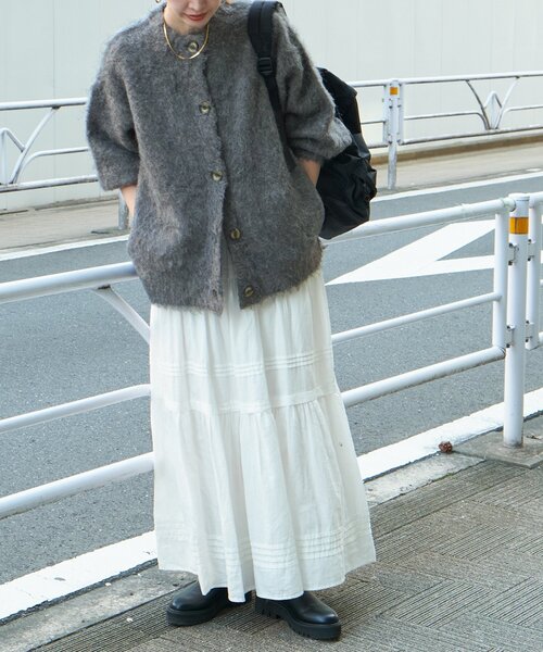 「B.C STOCK」 ニットカーディガン FREE ブルー レディース_画像7