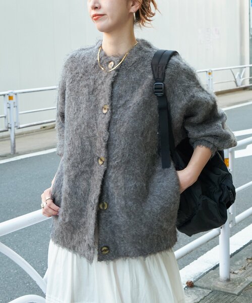 「B.C STOCK」 ニットカーディガン FREE ブルー レディース_画像9