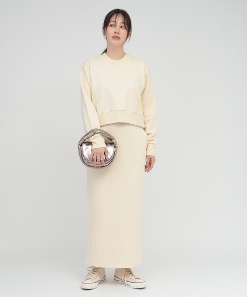 「saloon」 スウェットカットソー FREE オフホワイト レディース_画像6