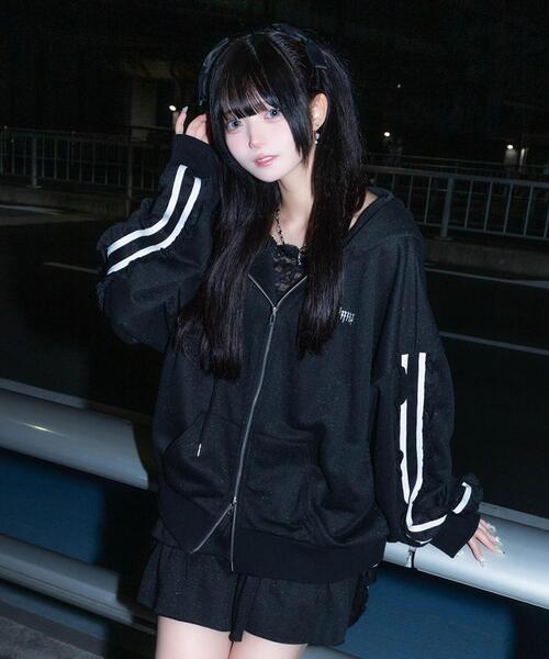 Whinny パーカー Whinny/冬の夜空にお星様パーカー レディース メンズ