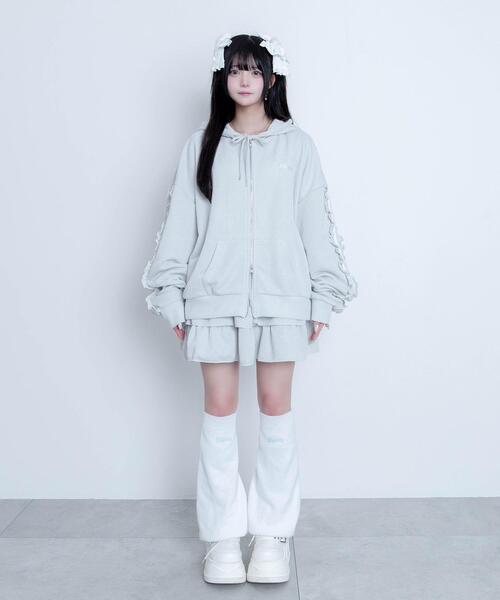 Whinny 冬の夜空にお星様パーカー 冬の夜空にお星様スカート ホワイト Whinny パーカー Whinny/冬の夜空にお星様パーカー レディース メンズ