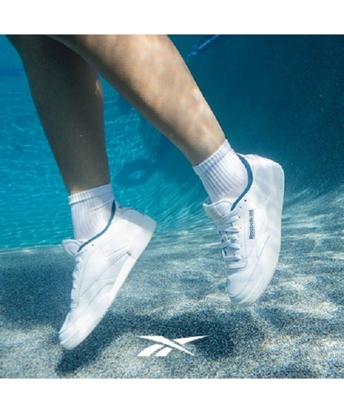 「Reebok」 ローカットスニーカー 24.0cm ホワイト×ブルー レディース_画像4