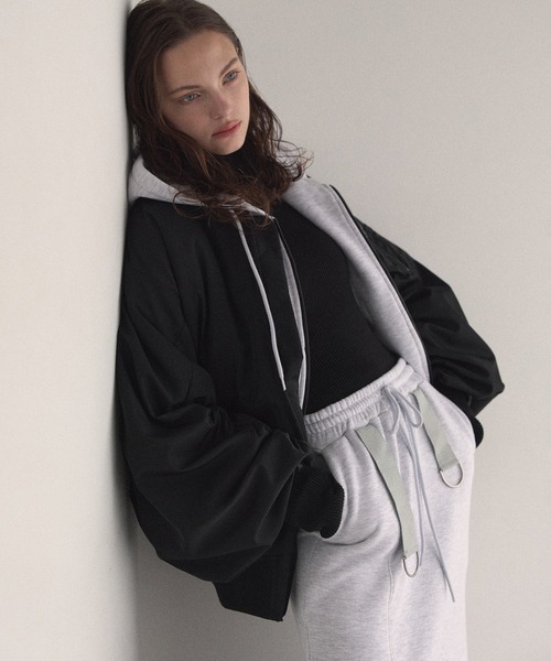 パーカー mieli invariant  Tuck Cross Big Hoodie MIELI INVARIANT（ミエリインヴァリアント） パーカー Brush Sweat Zip