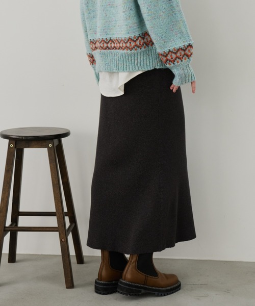 「Unitage」 ニットスカート FREE ブラウン レディース_画像3