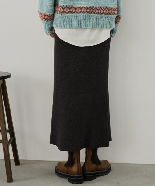 「Unitage」 ニットスカート FREE ブラウン レディース_画像4