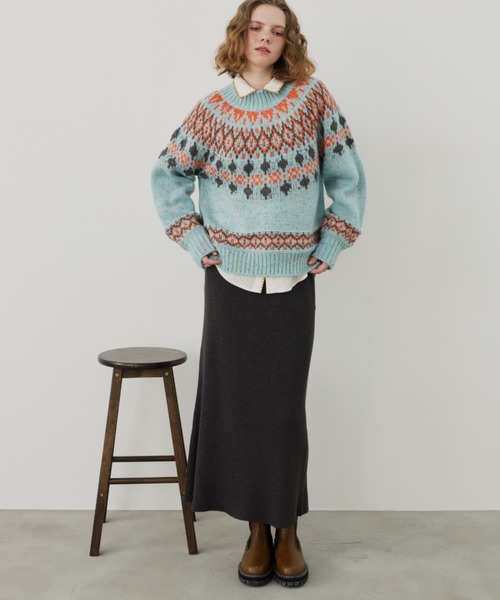 「Unitage」 ニットスカート FREE ブラウン レディース_画像5