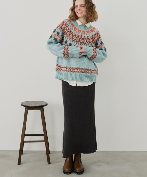 「Unitage」 ニットスカート FREE ブラウン レディース_画像6