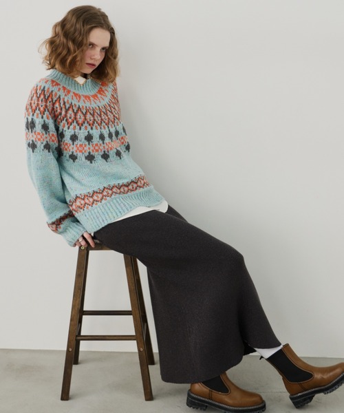 「Unitage」 ニットスカート FREE ブラウン レディース_画像7