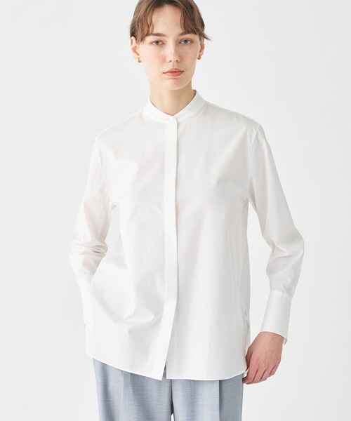TOMORROWLAND　2024SS 公式 シフォンボウタイブラウス｜トゥモローランド コンパクトブロード シフォンボウタイブラウス　ホワイト　36 トップス