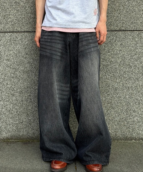 Perushu ワイドパンツ パンツ WIDE STRAIGHT DENIM PANTS／ワイド