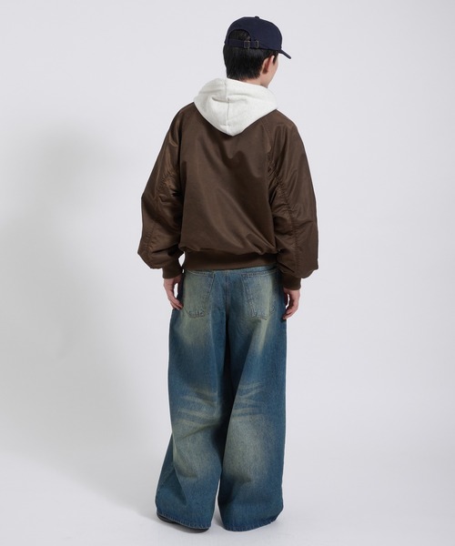 Perushu ワイドパンツ パンツ WIDE STRAIGHT DENIM PANTS／ワイド 