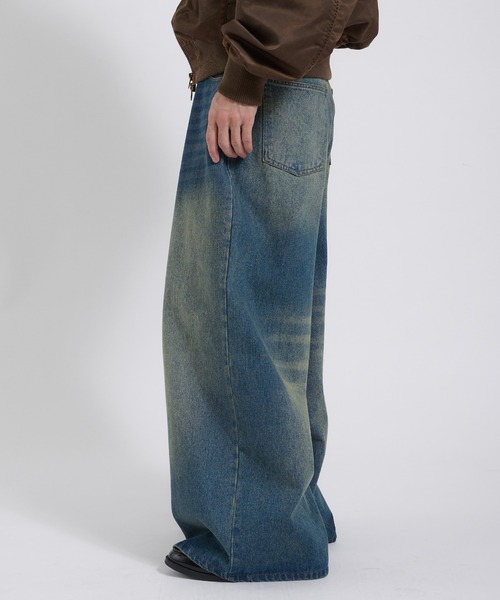 Perushu ワイドパンツ パンツ WIDE STRAIGHT DENIM PANTS／ワイド 