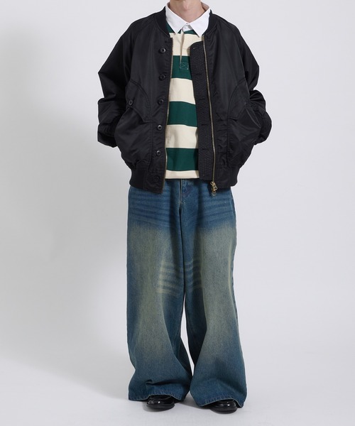 Perushu ワイドパンツ パンツ WIDE STRAIGHT DENIM PANTS／ワイド