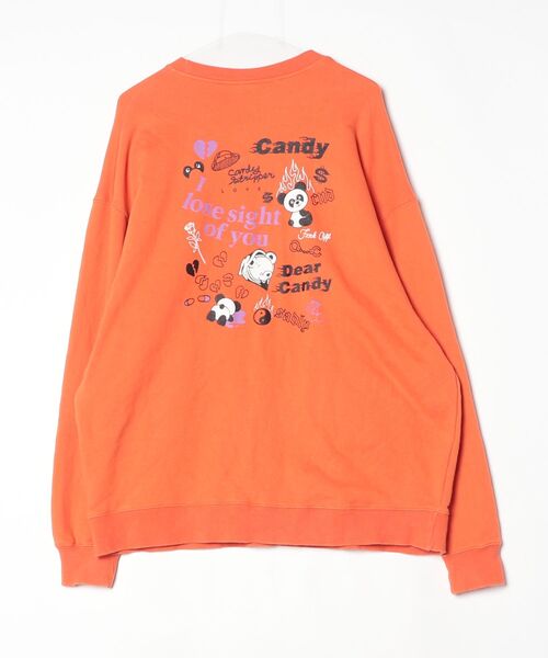 「Candy Stripper」 スウェットカットソー 2 オレンジ レディース_画像2