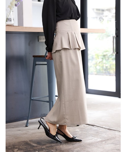 fifth（フィフス） ロング スカート ファスナー付きペプラムナロー