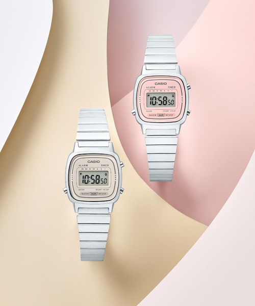 「CASIO」 デジタル腕時計 FREE ライトベージュ レディース_画像3