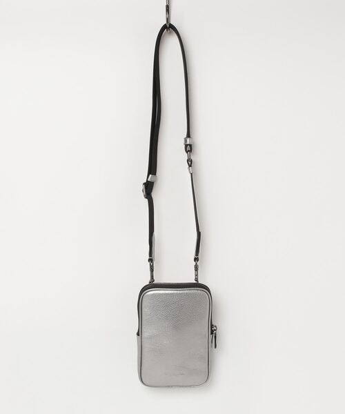美品 コーチ アクセサリーポーチ ミニショルダー シルバー レザー 斜め掛け COACH（コーチ） ショルダーバッグ - シルバー メンズ : ZOZOTOWN