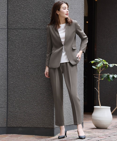 「Flolia」 パンツスーツ 2L ネイビー レディース_画像7