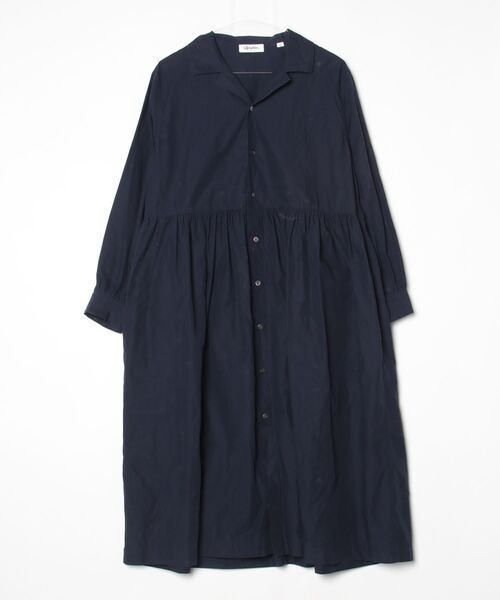 ジムフレックス　近年　ゆったり　バンドカラーシャツ　ネイビー　未使用に近い美品 GYMPHLEX（ジムフレックス） シャツワンピース 14 ネイビー レディース