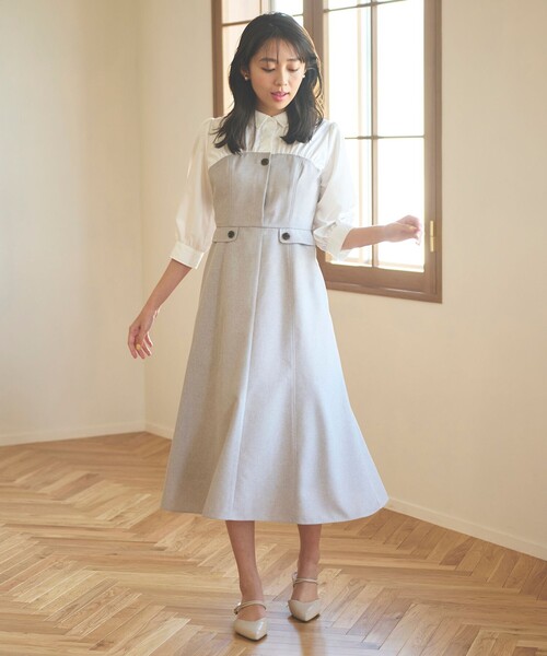「Feroux」 7分袖ワンピース 1 ブルー レディース_画像7