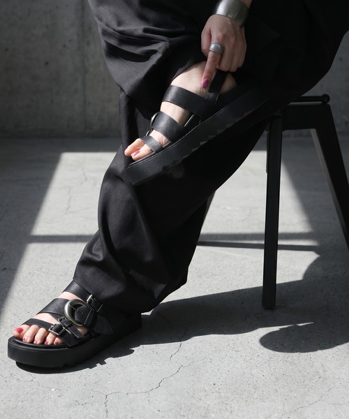 サンダル 厚底 バックルデザイン サンダル レディースの画像