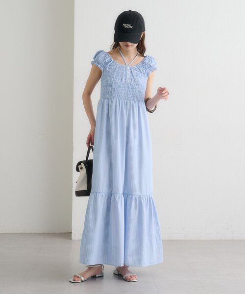 ワンピース 「4色展開」シャーリングワンピースの画像