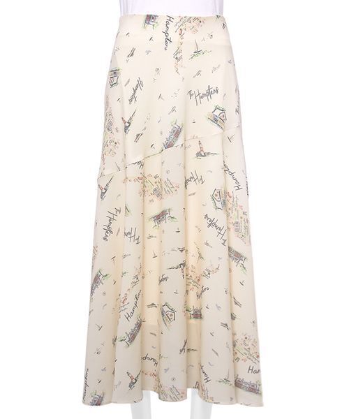 新品☆Mila Owenミラオーウェン☆Hampts地図柄マキシスカート 1 Mila Owen（ミラオーウェン） スカート 「ウォッシャブル