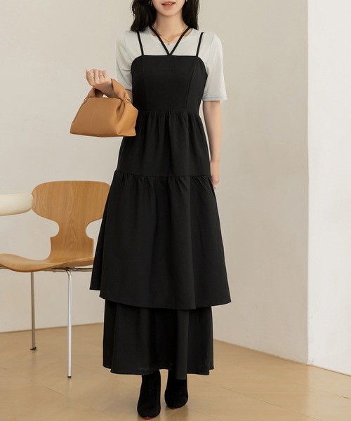 「DAY CLOSET」 サロペットスカート M ブラック レディース_画像2