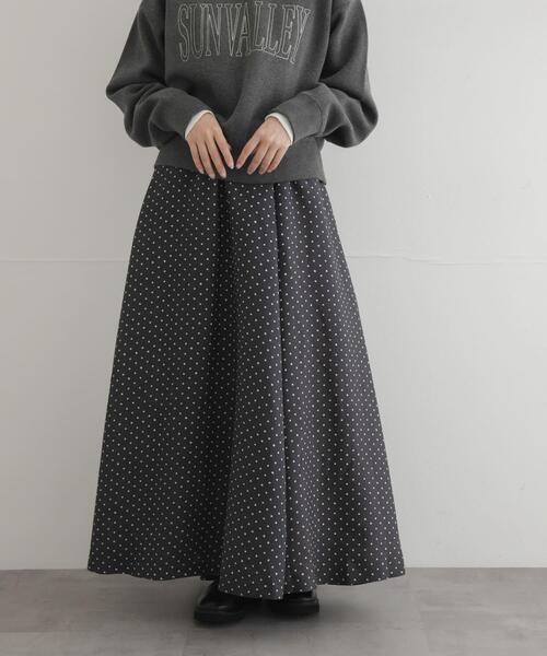 URBAN RESEARCH Sonny Label ロング スカート ドットプリントフレア