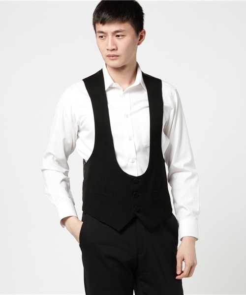 ベスト ジレ WOOL TUXEDO VEST メンズの画像