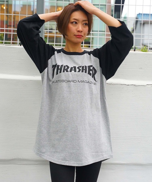 THRASHER（スラッシャー） tシャツ MAG LOGO RAGLAN 3/4 SLEEVE T