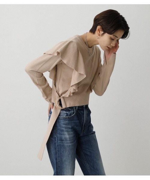 ニット セーター 2WAY SHORTVEST LAYERED KNIT/2WAYショートベストレイヤードニット レディース