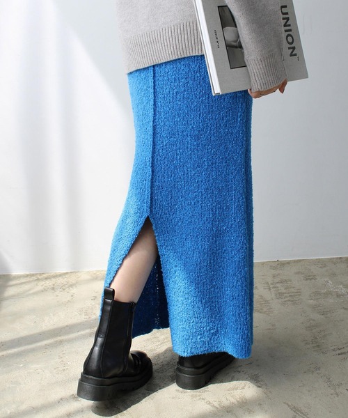 GeeRA（ジーラ） スカート ブークレ素材ニットタイトスカート