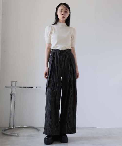 【美品✨】ルネ　トップス　ニット　半袖　ハイネック　パフスリーブ　36 美品✨】ルネ トップス ニット 半袖 ハイネック パフスリーブ 36