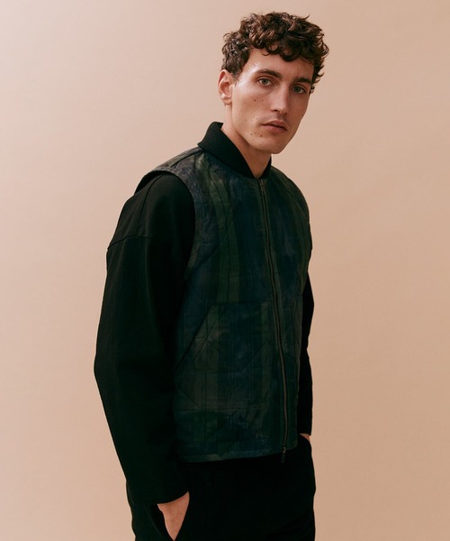 LAVENHAM（ラベンハム） ベスト ジレ BLACKWATCH WAX BOMBER GILET