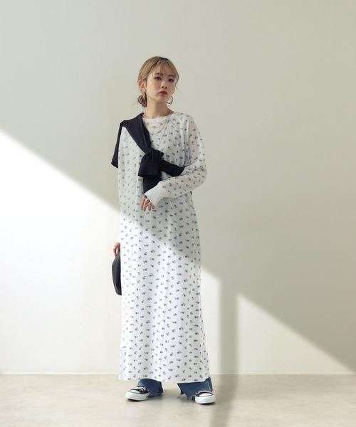 JEMORGAN（ジェーイーモーガン） ワンピース ワッフル花柄マキシ丈 
