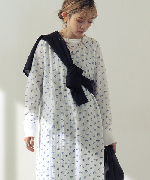 JEMORGAN（ジェーイーモーガン） ワンピース ワッフル花柄マキシ丈