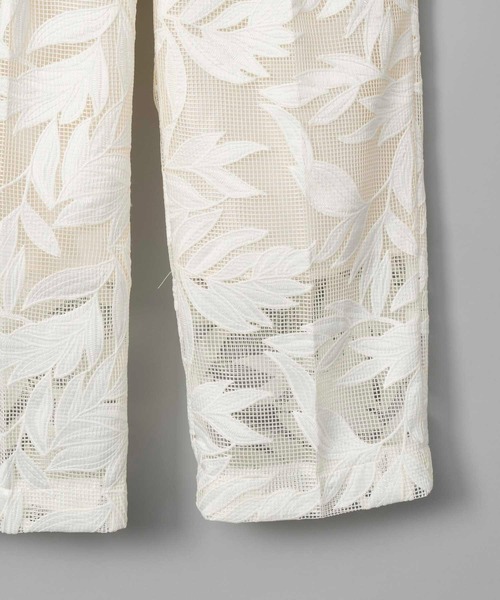 MAISON SPECIAL パンツ 「UNISEX」Flower Embroidery See
