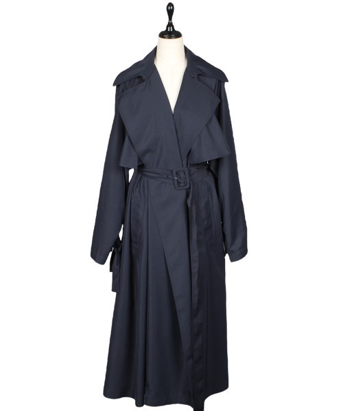 【新品未使用】qualite カリテ★エアーツイルコート★ダークネイビー★36 12Twelve Agenda（トゥエルブ アジェンダ） トレンチコート コート