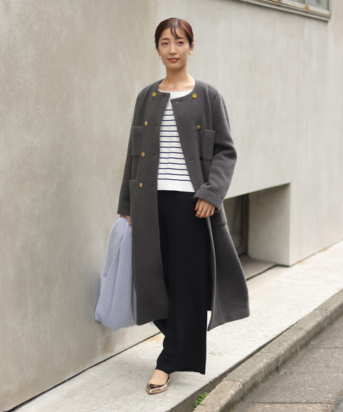 VERMEIL par iena ノーカラーコートサイズ38ウール