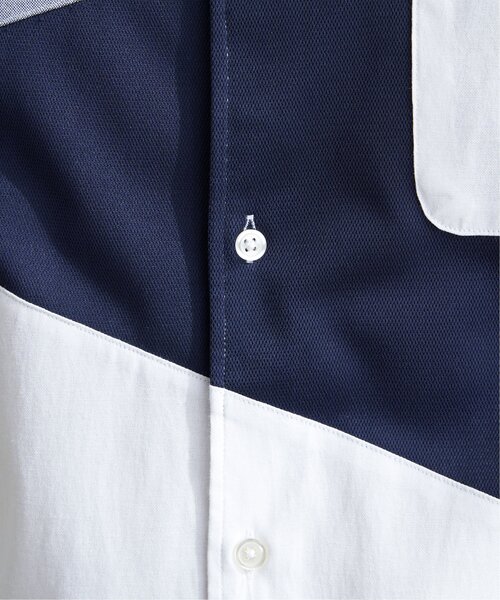 ikka（イッカ） シャツ オックスブロックス斜め切り替えシャツ メンズ