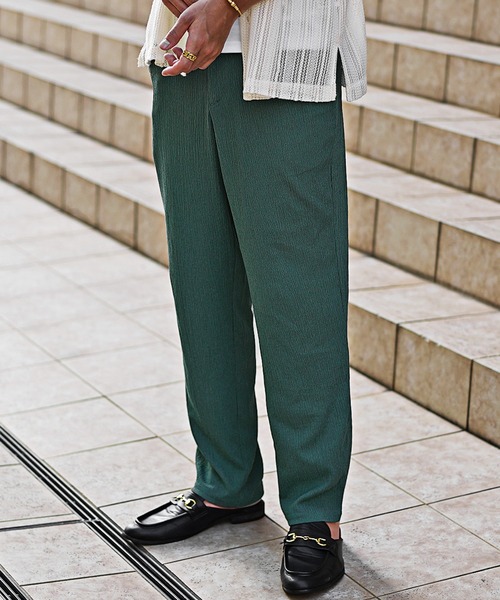 SOMEDIFF（サムディフ） スラックス 楊柳ワイドパンツ メンズ メンズ